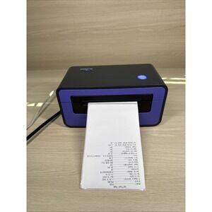 Polono PL60 4x6 USB Thermal Shipping Label Printer Purple WITH CORDS Tested Work